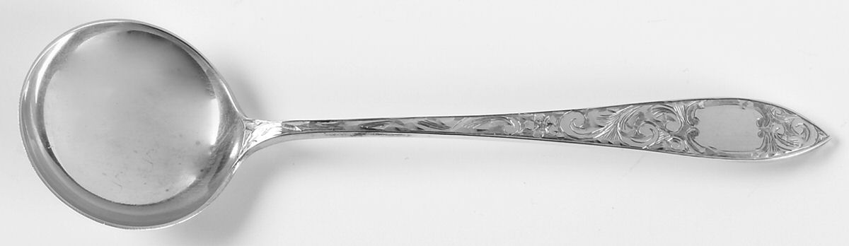 Lorraine (Sterling, 1896, Oval) Round Bowl Soup Spoon (Cream Soup) by Schofield-1