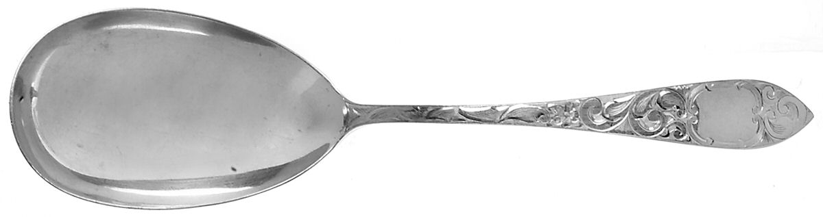 Lorraine (Sterling, 1896, Oval) Large Solid Serving Spoon by Schofield-1