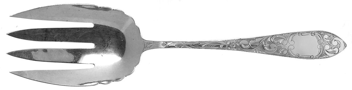 Lorraine (Sterling, 1896, Oval) Solid Serving Fork by Schofield-1