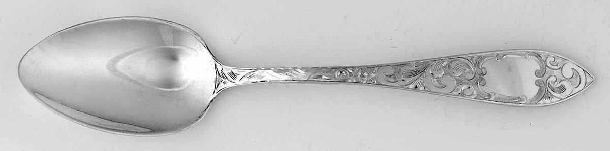 Lorraine (Sterling, 1896, Oval) Five O'Clock Teaspoon by Schofield-1
