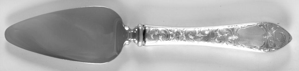 Lorraine (Sterling, 1896, Oval) Cheese Server with Stainless Blade by Schofield-1