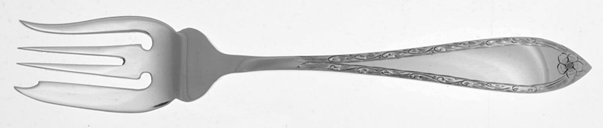 Scroll Engraved Edge (Sterling, 1909) Individual Salad Fork by Schofield-1