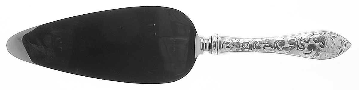 Lorraine (Sterling, 1935, All Over Engraved) Pie Server with Stainless Blade by Schofield-1