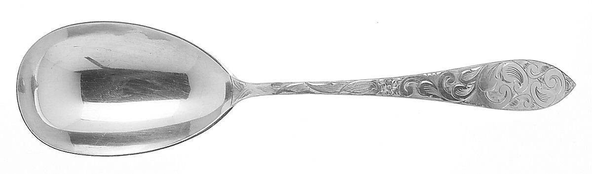 Lorraine (Sterling, 1935, All Over Engraved) Solid Serving Spoon by Schofield-1