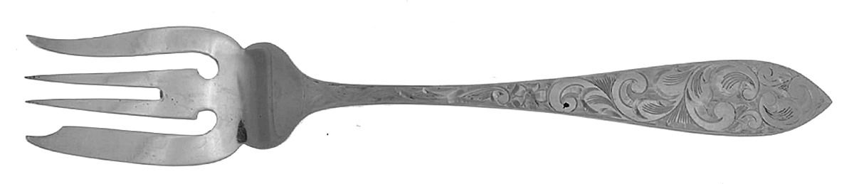 Lorraine (Sterling, 1935, All Over Engraved) Individual Salad Fork by Schofield-1