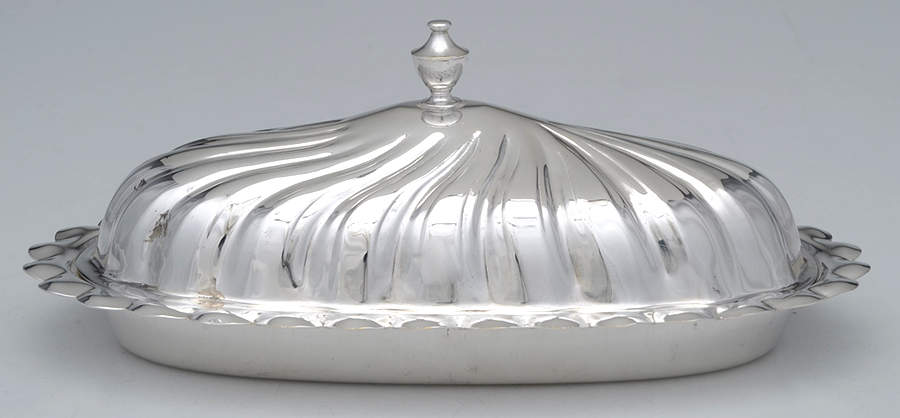 Silverplate Hollowware 1/4 Pound Covered Butter Dish by Sheridan Silver Co-1