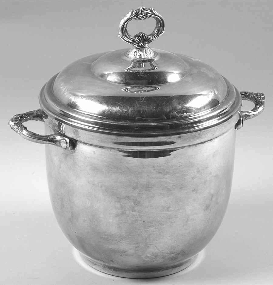 Silverplate Hollowware Ice Bucket & Lid by Sheridan Silver Co-1