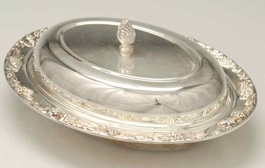 Silverplate Hollowware (2 Pc) 11" Oval Double Vegetable by Sheridan Silver Co-1