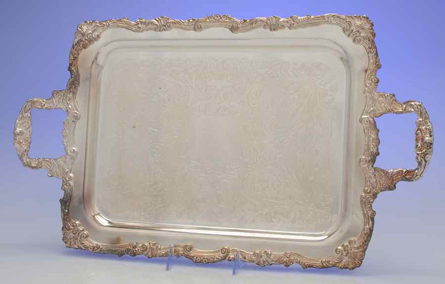 Silverplate Hollowware Silverplate Waiter Tray by Sheridan Silver Co-1