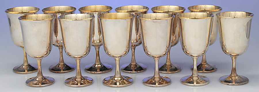 SDN25 (Silverplate, Hollowware) Water Goblet - Set of 12 by Sheridan Silver Co-1