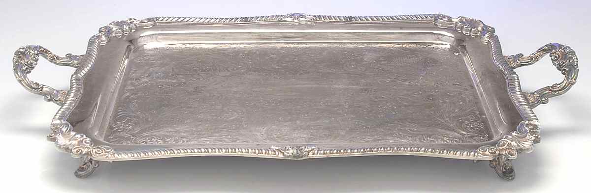 Shell & Gadroon (Silverplate, Hollowware) 21" Waiter Tray by Sheridan Silver Co-1