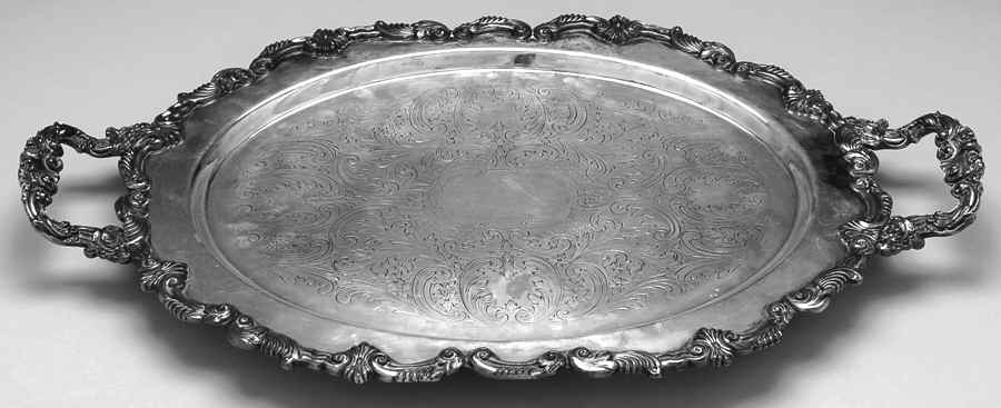 Silverplate Hollowware 17" Waiter Tray by Sheridan Silver Co-1