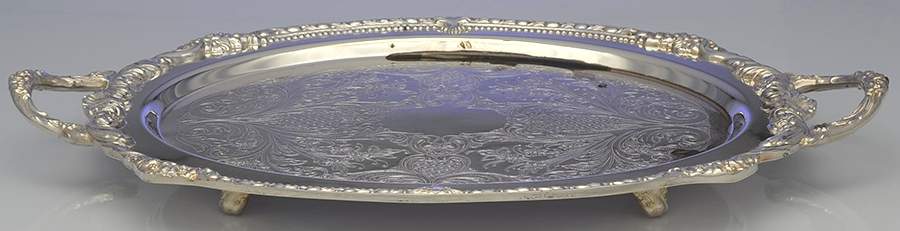 Silverplate Hollowware 17" Waiter Tray by Sheridan Silver Co-1