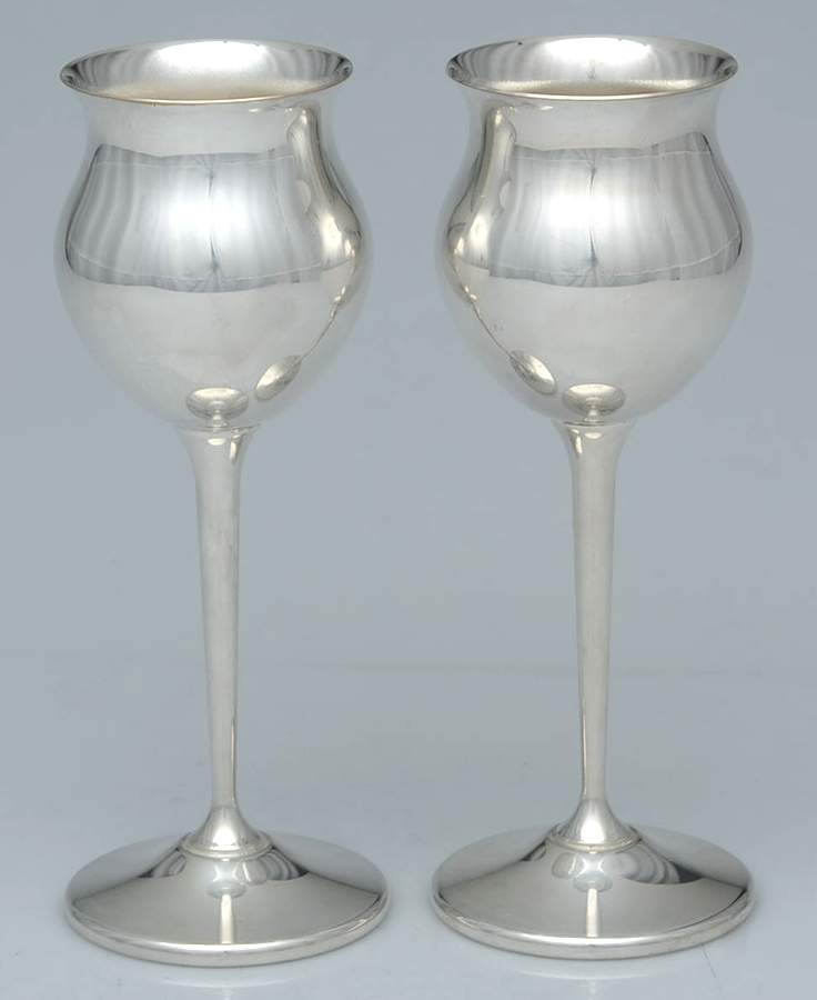 Silverplate Hollowware Set of 2 Toasting Goblet by Sheridan Silver Co-1