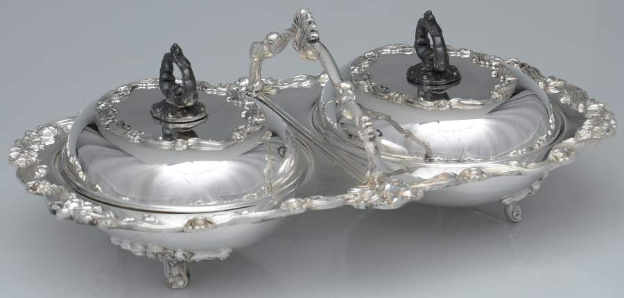 Silverplate Hollowware 2 Part Handled Buffet Server by Sheridan Silver Co-1