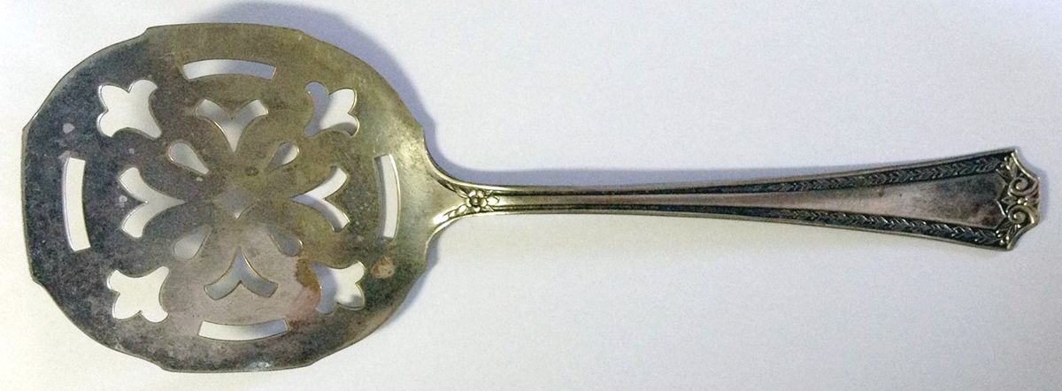 Sheffield One (Silverplate) Pierced Solid Serving Spoon by Sheffield-1