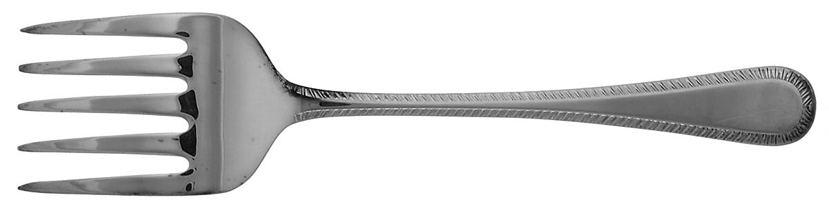 Feather Edge (Silverplate) Medium Solid Cold Meat Serving Fork by Sheffield Original-1