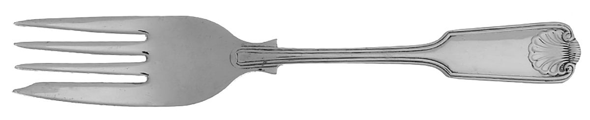 Fiddle-Thread and Shell (Silverplate) Individual Salad Fork by Sheffield Original-1