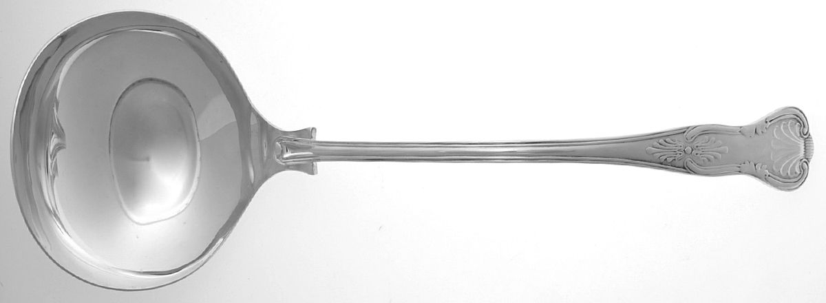 Kings (Silverplate) Solid Soup Ladle, Oversized by Sheffield Original-1