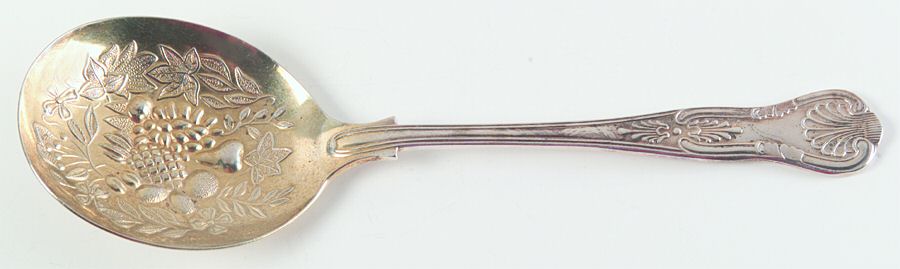 Kings (Silverplate) Solid Smooth Casserole Spoon by Sheffield Original-1
