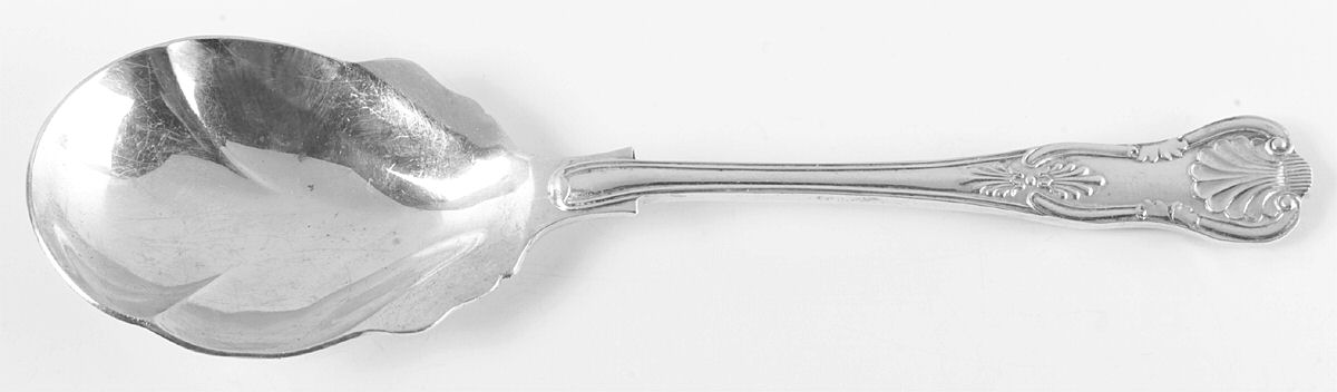 Kings (Silverplate) Solid Salad Serving Spoon by Sheffield Original-1