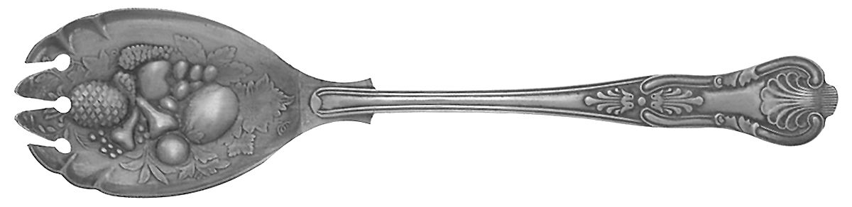 Kings (Silverplate) Solid Salad Serving Fork by Sheffield Original-1