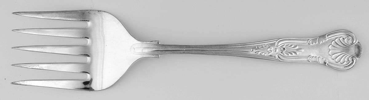 Kings (Silverplate) Solid Buffet Serving Fork by Sheffield Original-1