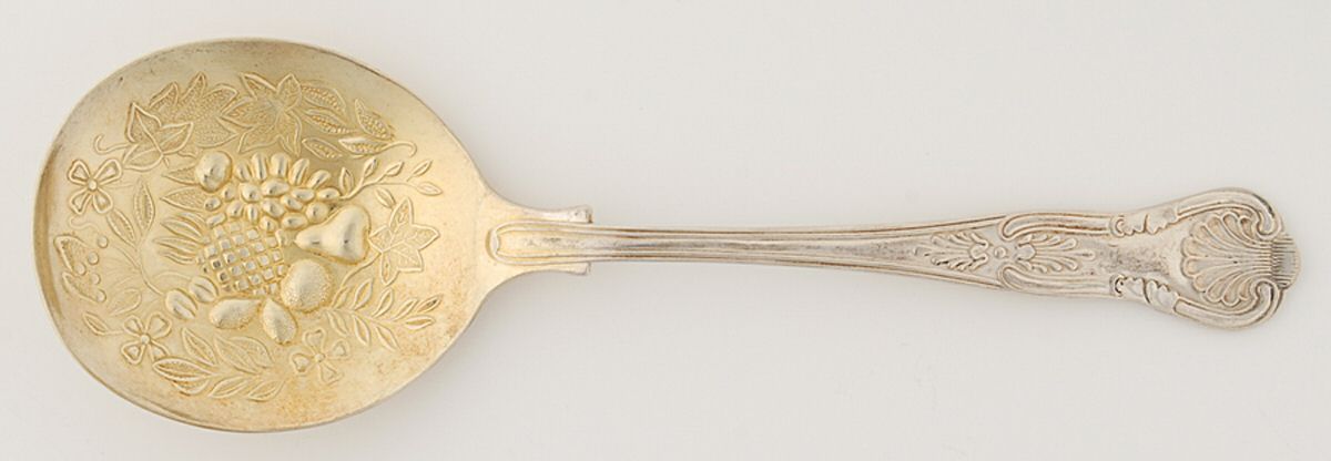 Kings (Silverplate) Solid Smooth Berry/Casserole Spoon by Sheffield Original-1