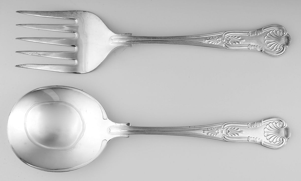 Kings (Silverplate) (2 Pc) Solid Buffet Serving Set by Sheffield Original-1