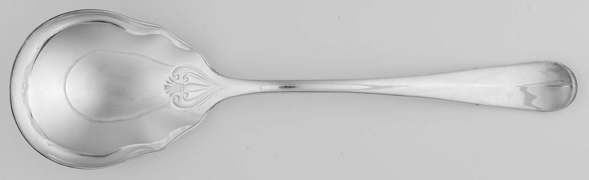 Rattail (Silverplate) Solid Salad Serving Spoon by Sheffield Original-1