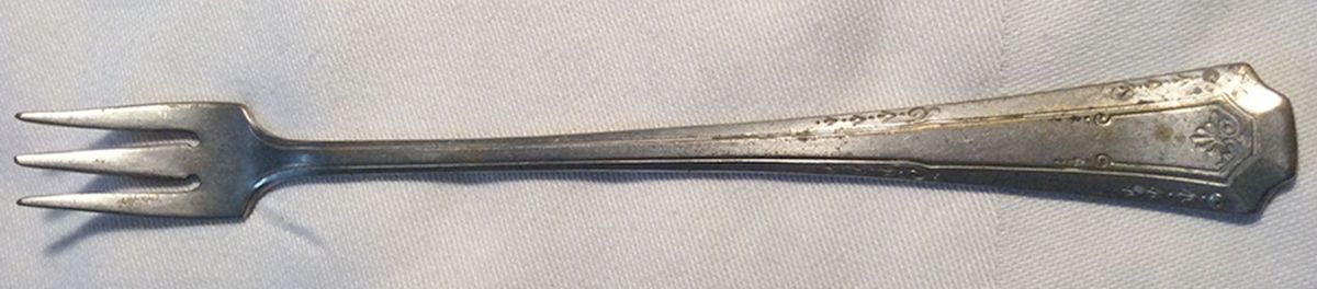 Sheffield Plate Seven (Silverplate)) Short Handle Pickle/Olive Fork by Sheffield Plate -1