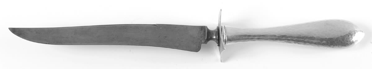Antique (Sterling, 1904) Large Stainless Blade Roast Carving Knife by Shreve Silver-1