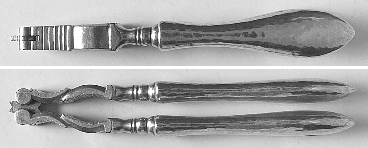 Antique (Sterling, 1904) Silverplate Grip Nut Cracker by Shreve Silver-1