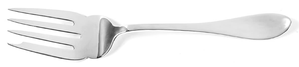 Buckingham (Sterling, 1915) Medium Solid Cold Meat Serving Fork by Shreve Silver-1