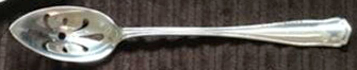 Dolores (Sterling, 1909, No Monograms) Pierced Bowl Short Handle Olive Spoon by Shreve Silver-1