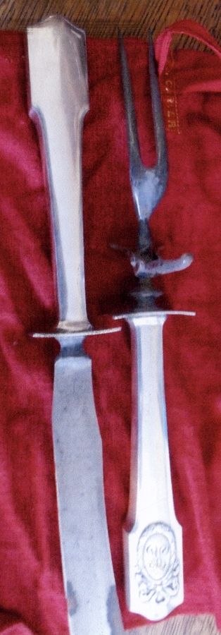 Louis XVI (Sterling, 1909) Small Stainless Blade 2-Piece Steak Carving Set by Shreve Silver-1