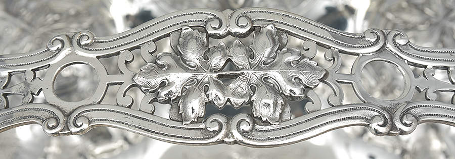 Sterling Hollowware Sterling Handled Centerpiece Basket by Shreve Silver-4