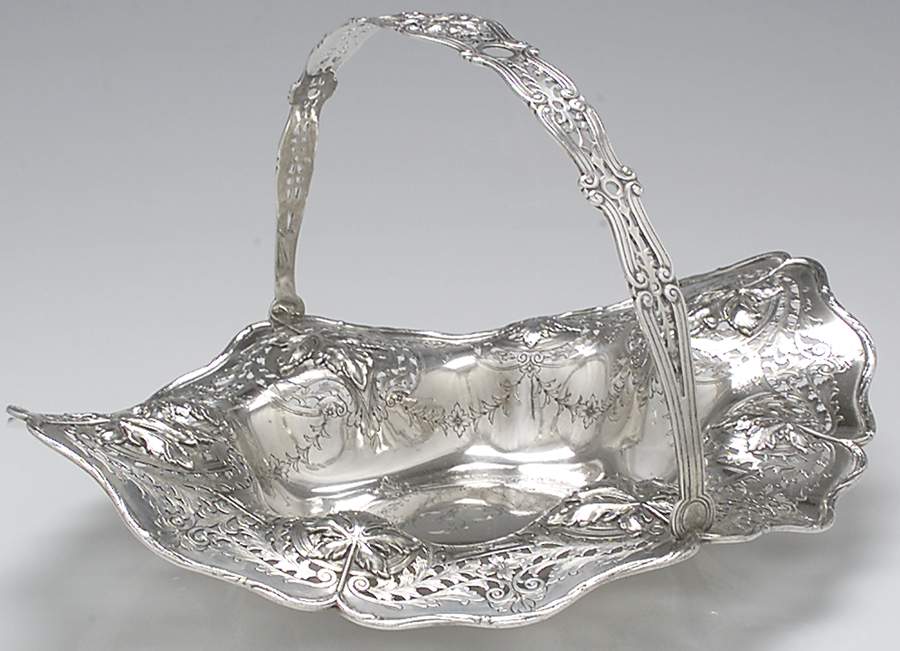 Sterling Hollowware Sterling Handled Centerpiece Basket by Shreve Silver-1