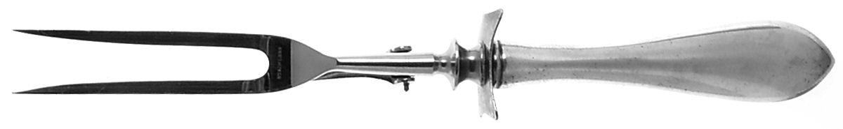 Napoleonic (Sterling, 1905) Large Stainless-Prong Roast Carving Fork by Shreve Silver-1