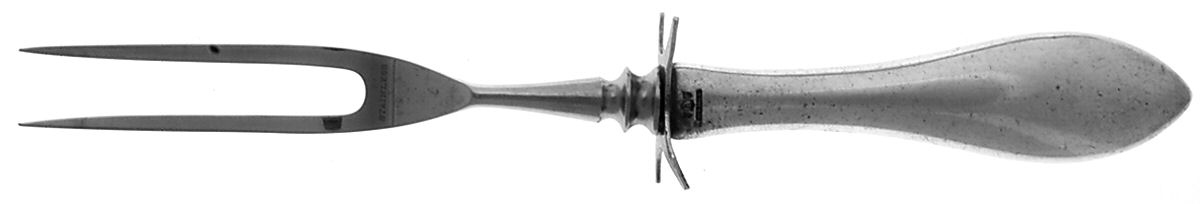 Napoleonic (Sterling, 1905) Small Steak Carving Fork with Stainless Prongs by Shreve Silver-1