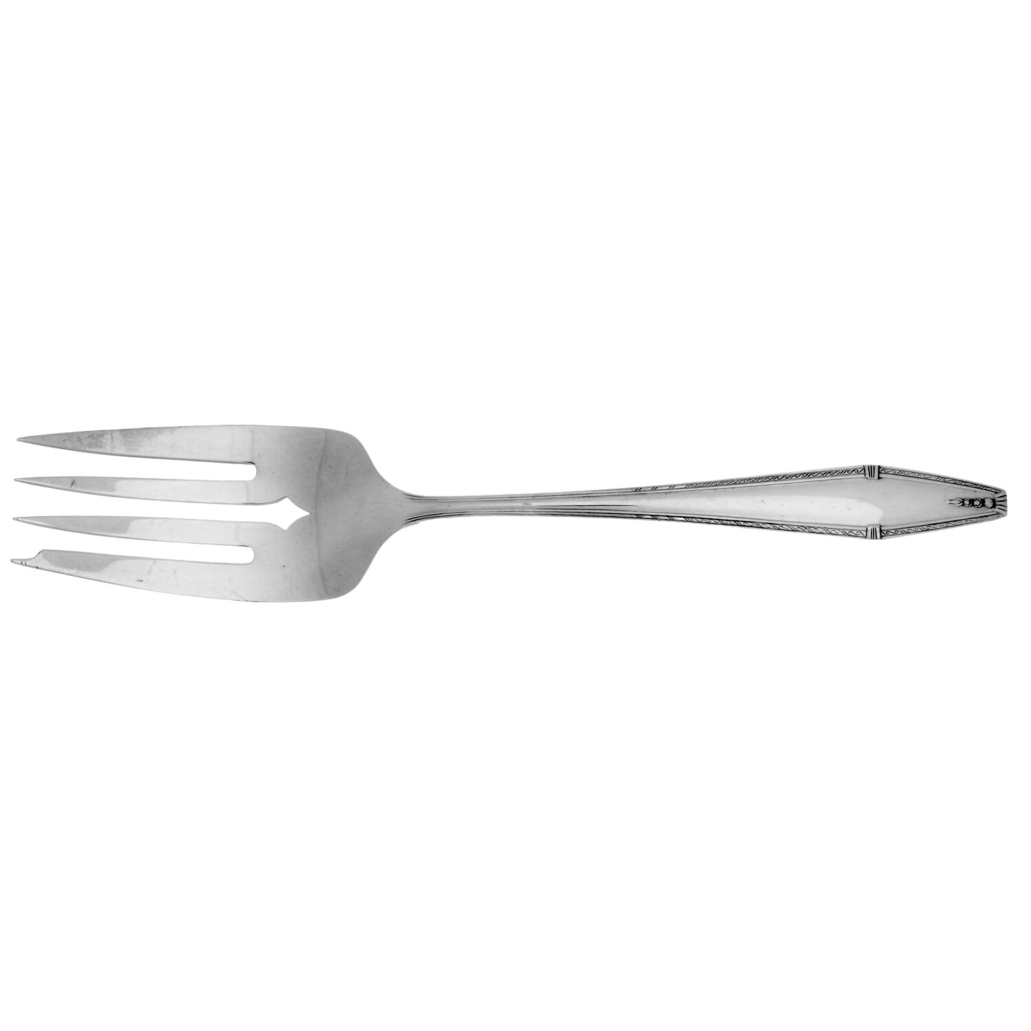 Formality (Sterling, 1942, No Monograms) Medium Solid Cold Meat Serving Fork by State House-1