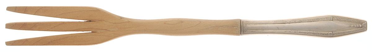 Formality (Sterling, 1942, No Monograms) Salad Serving Fork with Wooden Prongs by State House-1