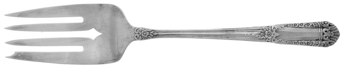 Inaugural (Sterling, 1942) Medium Solid Cold Meat Serving Fork by State House-1