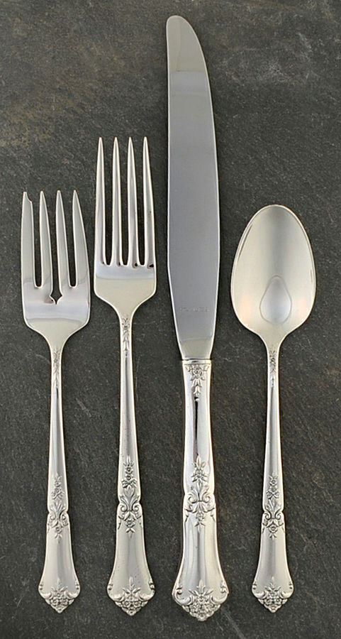 Stately (Sterling, 1948, No Monograms) 4 Piece Place Size Setting by State House-1