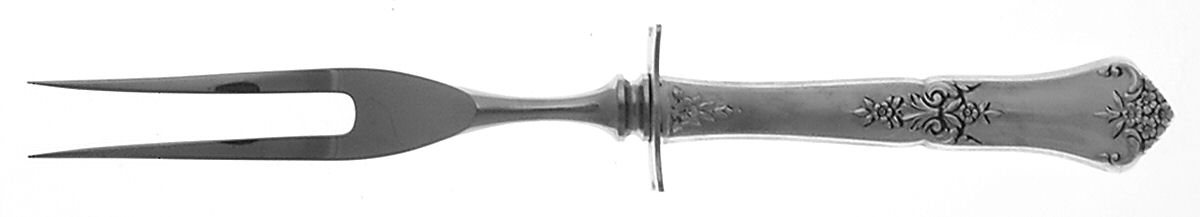 Stately (Sterling, 1948, No Monograms) Small Steak Carving Fork with Stainless Prongs by State House-1