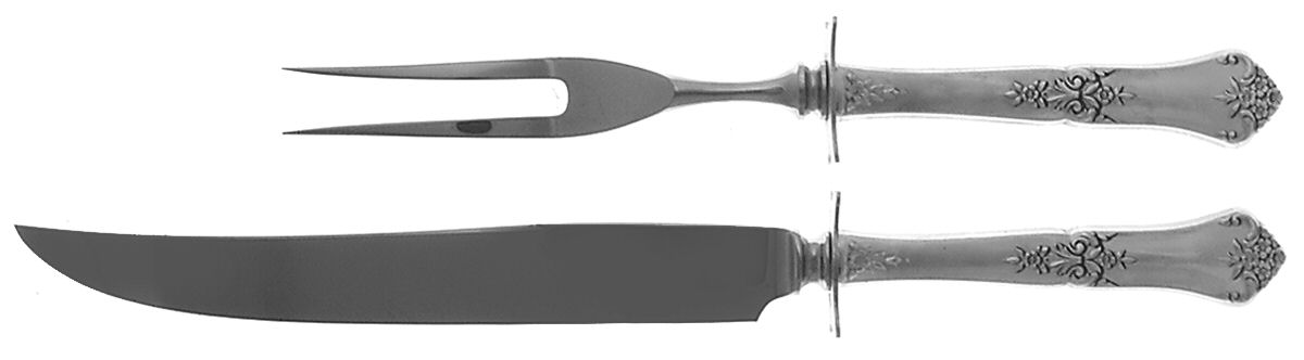 Stately (Sterling, 1948, No Monograms) Small Steak 2-Piece Carving Set w/Stainless Blade by State House-1