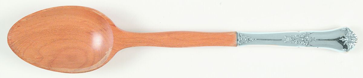 Stately (Sterling, 1948, No Monograms) Salad Serving Spoon with Wooden Bowl by State House-1