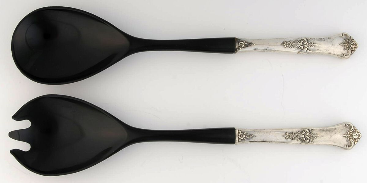 Stately (Sterling, 1948, No Monograms) Plastic Bowl 2-Piece Salad Set by State House-1