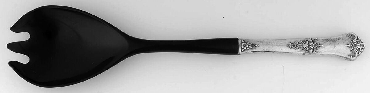 Stately (Sterling, 1948, No Monograms) Salad Serving Fork with Plastic Prongs by State House-1