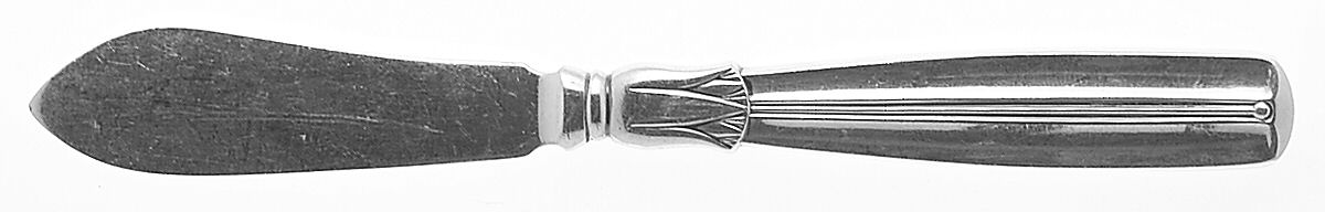 Lotus (Sterling) Hollow Handle Paddle Butter Spreader (Solid) by Broderne W & S Sorensen-1